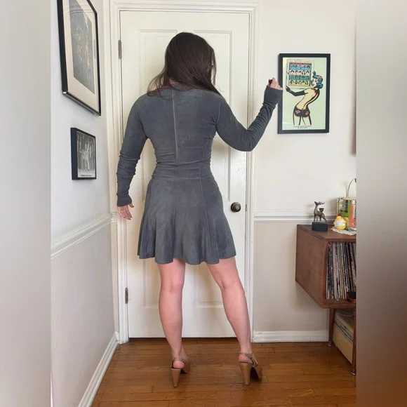 90s Vintage Alaia Grey Bodycon Dress Sz Sm - Picture 3 of 11
